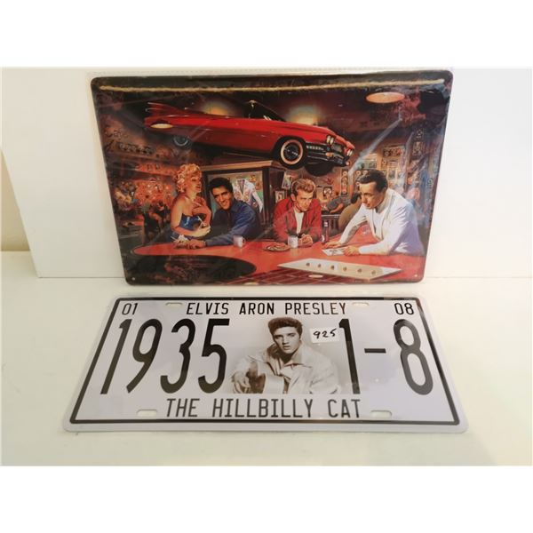 Elvis Sign (12x8”) & Novelty Plate