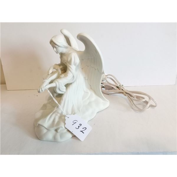 Angel Playing Lute Ceramic Nightlight, 7”
