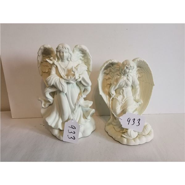 (2) Party Lite Angel Candle Holders, 6.5” & 8”