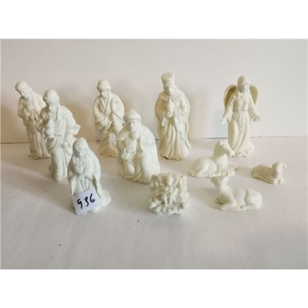 11-Piece White Bisque Porcelain Nativity Set