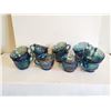 Image 1 : (12) Vintage Blue Indiana Carnival Glass Punchbowl Cups