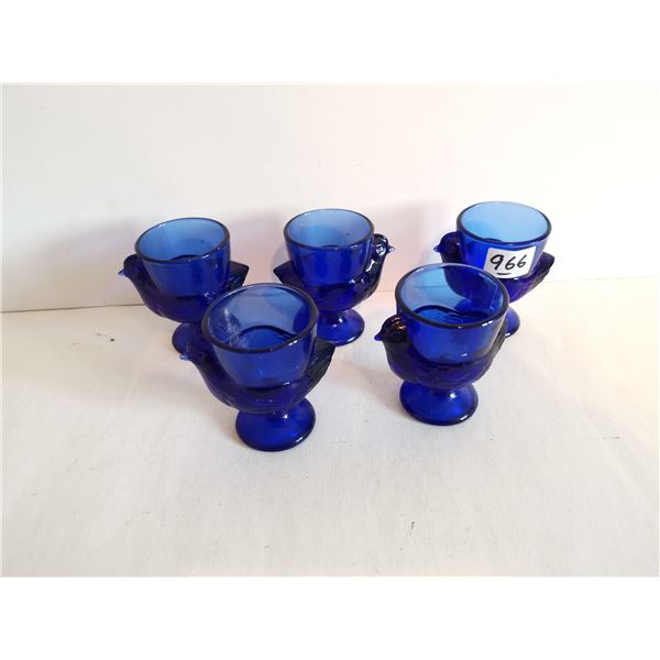 Vintage Cobalt Blue Chicken Egg Cups – 2.5” tall