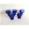 Image 1 : Vintage Cobalt Blue Chicken Egg Cups – 2.5” tall