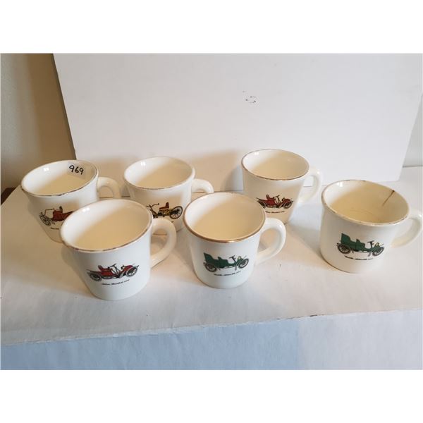 (6) Vintage Automobile Cups – Made in USA