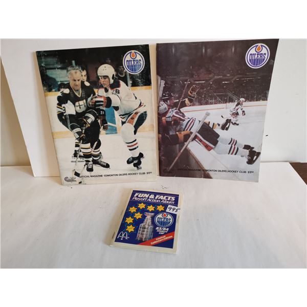 (2) Official Edmonton Oilers Magazines, 1979 Fund and Facts Album