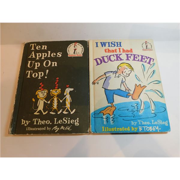 2- DR. SEUSS BOOKS, “TEN APPLES UP ON TOP”, AND “I WISH THAT I HAD DUCK F