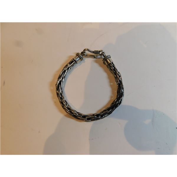 STERLING SILVER INTERLOCKING LINK BRACELET, 15G