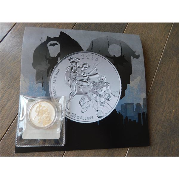 2016 $20 FOR $20 SILVER, BATMAN VS SUPERMAN, DAWN OF JUSTICE