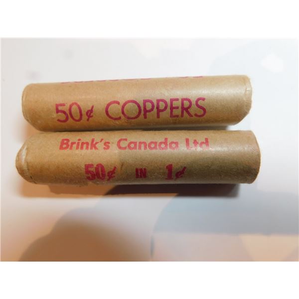 2-UNCIRCULATED ROLLS 77/79 PENNIES 1 ROLL EACH