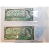 Image 1 : 2-1967 ONE DOLLAR BILLS SERIAL AND DATE NUMBERS