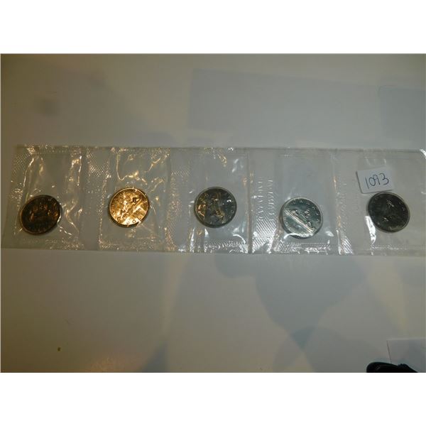 STRIP OF FIVE UNCIRCULATED 1968 SMALL ISLAND NICKEL DOLLARS