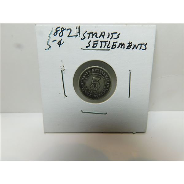 1882H STRATS SETTLEMENT FIVE CENTS, SILVER