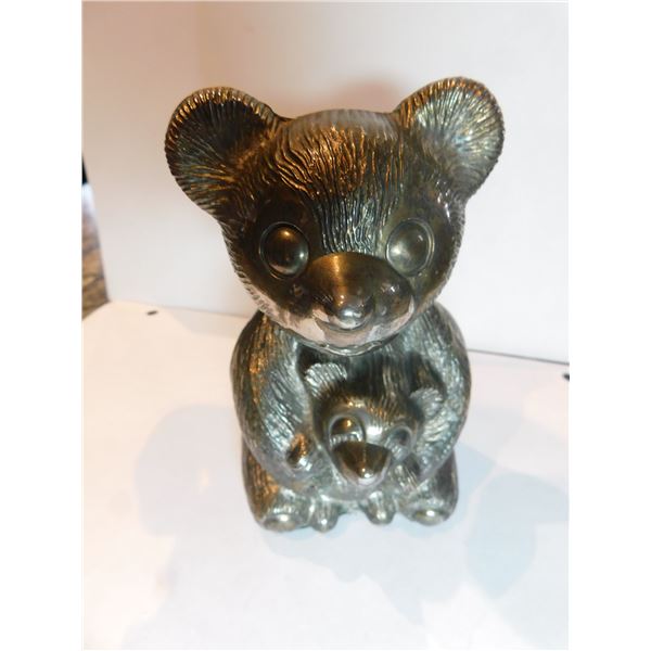 METAL TEDDY BEAR COIN BANK