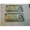 Image 1 : 2-CONSECUTIVE NUMBER ONE DOLLAR BILLS 1973 ISSUE, UNC