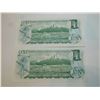 Image 2 : 2-CONSECUTIVE NUMBER ONE DOLLAR BILLS 1973 ISSUE, UNC