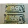 Image 4 : 4-CONSECUTIVE NUMBER ONE DOLLAR BILLS 1973 ISSUE