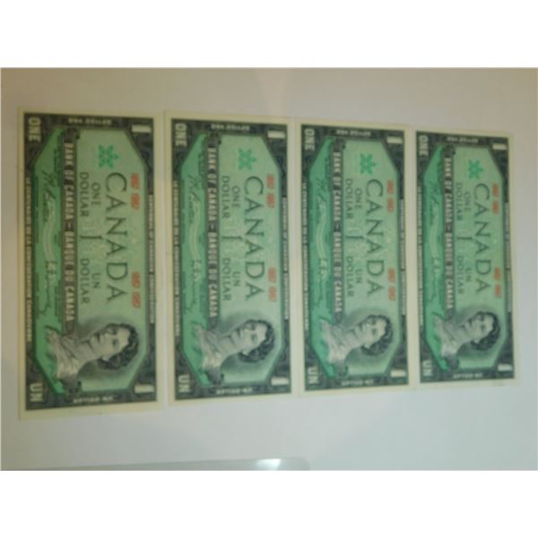 4-1867-1967 SERIAL NUMBER ONE DOLLAR BILLS