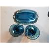 Image 5 : INDIANNA BLUE CARNIVAL GLASS, HARVEST, CREAM SUGAR ON PLATE
