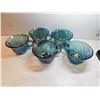 Image 1 : 5-INDIANNA BLUE IRRADESCENT CARNIVAL GLASS CUPS