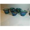 Image 2 : 5-INDIANNA BLUE IRRADESCENT CARNIVAL GLASS CUPS