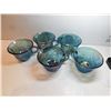 Image 1 : 5-INDIANNA BLUE IRRADESCENT CARNIVAL GLASS CUPS