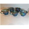 Image 2 : 5-INDIANNA BLUE IRRADESCENT CARNIVAL GLASS CUPS