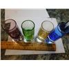 Image 3 : 4-THICK BASED ART GLASS SHOT GLASSES, JEWEL COLORED