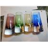 Image 6 : 4-THICK BASED ART GLASS SHOT GLASSES, JEWEL COLORED