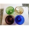 Image 7 : 4-THICK BASED ART GLASS SHOT GLASSES, JEWEL COLORED