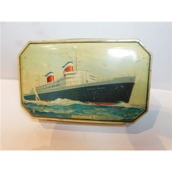 VINTAGE USS UNITED STATES, BENSONS CANDY TIN