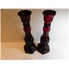 Image 1 : 2-AVON RUBY RED CAPE COD CANDLE HOLDERS
