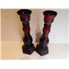 Image 2 : 2-AVON RUBY RED CAPE COD CANDLE HOLDERS