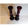 Image 3 : 2-AVON RUBY RED CAPE COD CANDLE HOLDERS