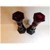 Image 4 : 2-AVON RUBY RED CAPE COD CANDLE HOLDERS