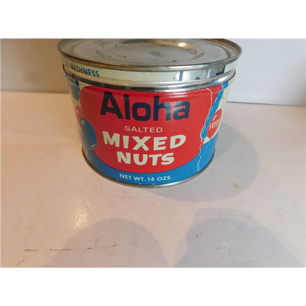 VINTAGE ALOHA SALTED MIXED NUTS TIN