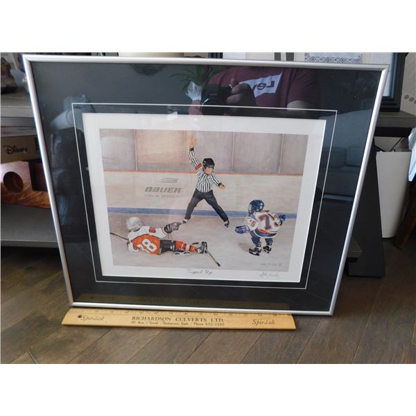 SIGNED JOHN NEWBY, HOCKEY PRINT