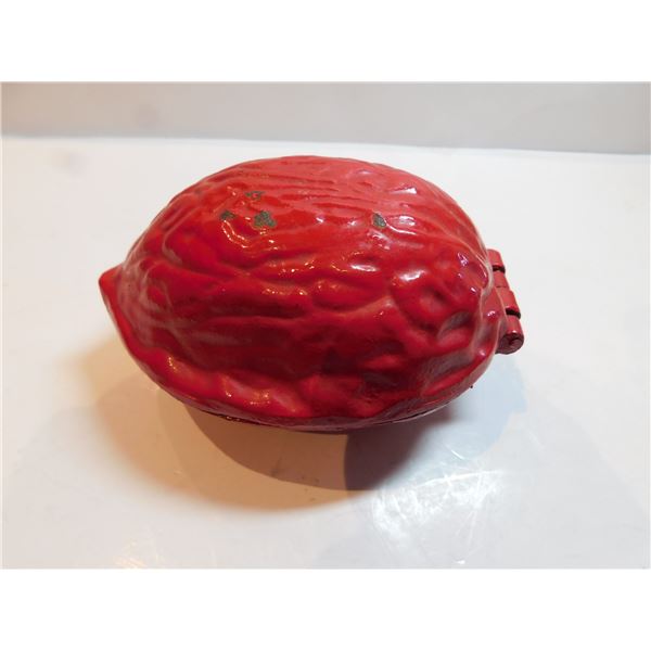 MCM WALNUT SHAPED, RED, NUTCRACKER, CAST METAL