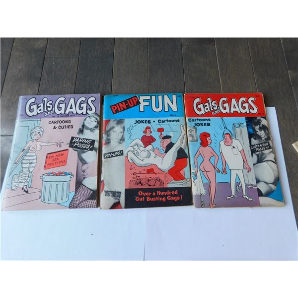 3-NUDIE COMIC BOOKS, VINTAGE 1970’S