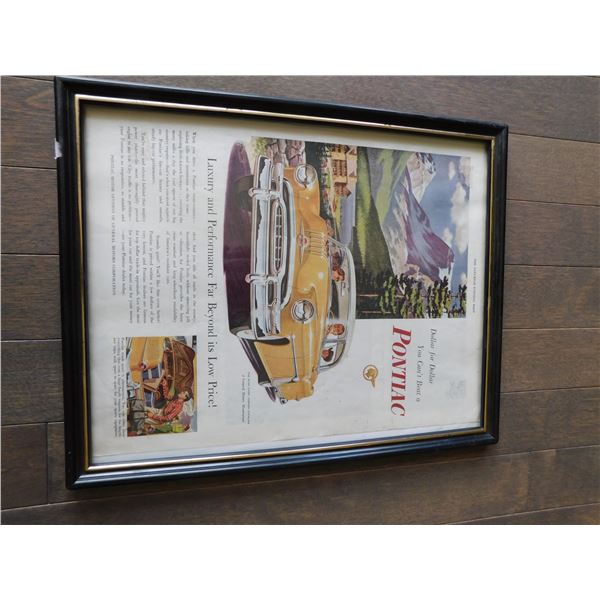 1954 PONTIAC FRAMED MAGAZINE PAGE, GREAT GRAPHICS