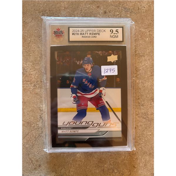 Matt Rempe - Young Guns Rookie Card - Graded Near Gem Mint