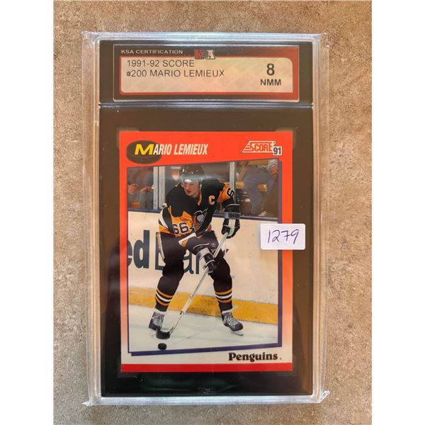 Mario Lemieux - 1991-92 Score - Graded Near Mint / Mint