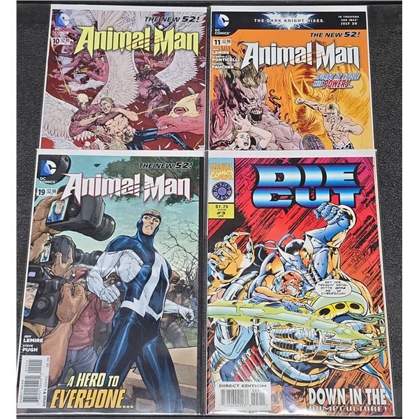 Animal Man #10, #11, and #19 (DC Comics, 2012–2013)  & Die Cut #3 (Marvel/Epic Comics, 1993