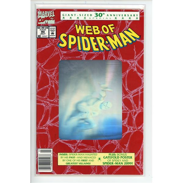 Web of Spider-Man #90 (Marvel Comics, 1992) — 30th Anniversary Hologram Cover