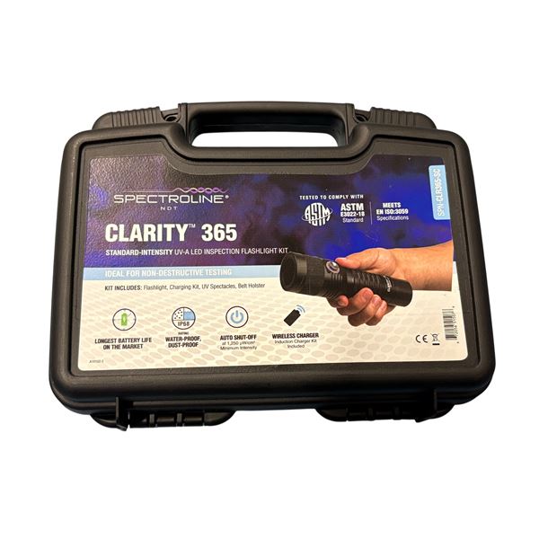 Spectroline NDT Clarity 365 Standard-Intensity UV-A LED Inspection Flashlight Kit (SPN-CLR365-SC) - 