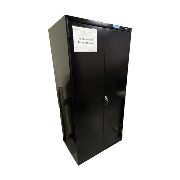 Uline Black Metal 2-Door Lockable Office / Equipment Storage Cabinet - approx. 3ft w x 26in d x 6ft 