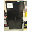 Image 2 : Uline Black Metal 2-Door Lockable Office / Equipment Storage Cabinet - approx. 3ft w x 26in d x 6ft 