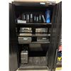 Image 5 : Uline Black Metal 2-Door Lockable Office / Equipment Storage Cabinet - approx. 3ft w x 26in d x 6ft 