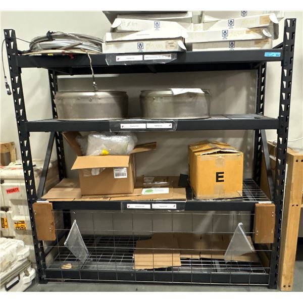 Heavy-Duty 4-Tier Black Metal Wire Deck Storage Shelving Unit (Contents Not Included) - approx. 77in
