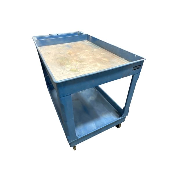 Uline 2-Shelf Plastic Utility Service Cart (Blue)