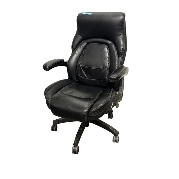 Lazboy High-Back Padded Black Bonded Leather Executive Office Chair